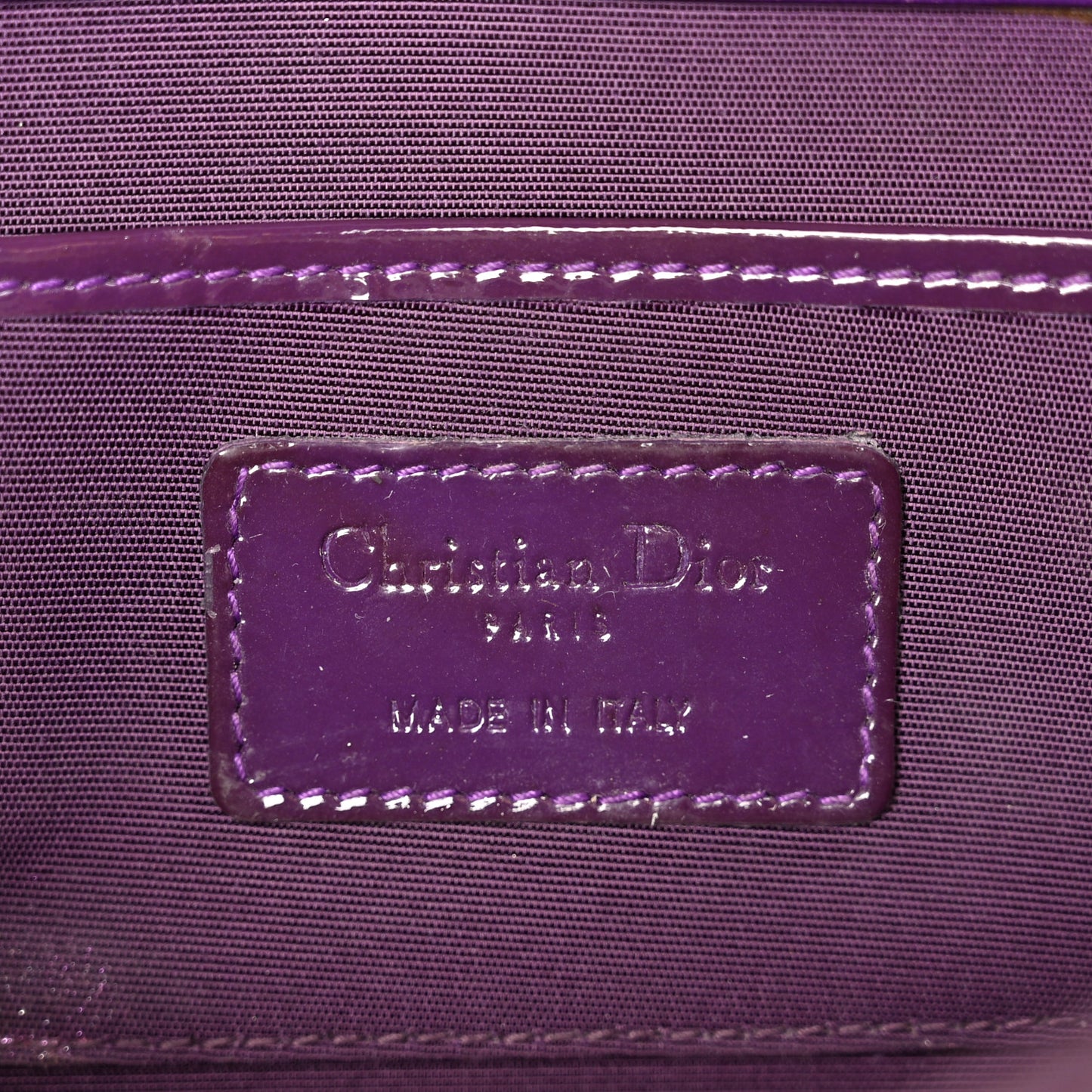Patent Cannage Lady Dior Convertible Clutch Purple