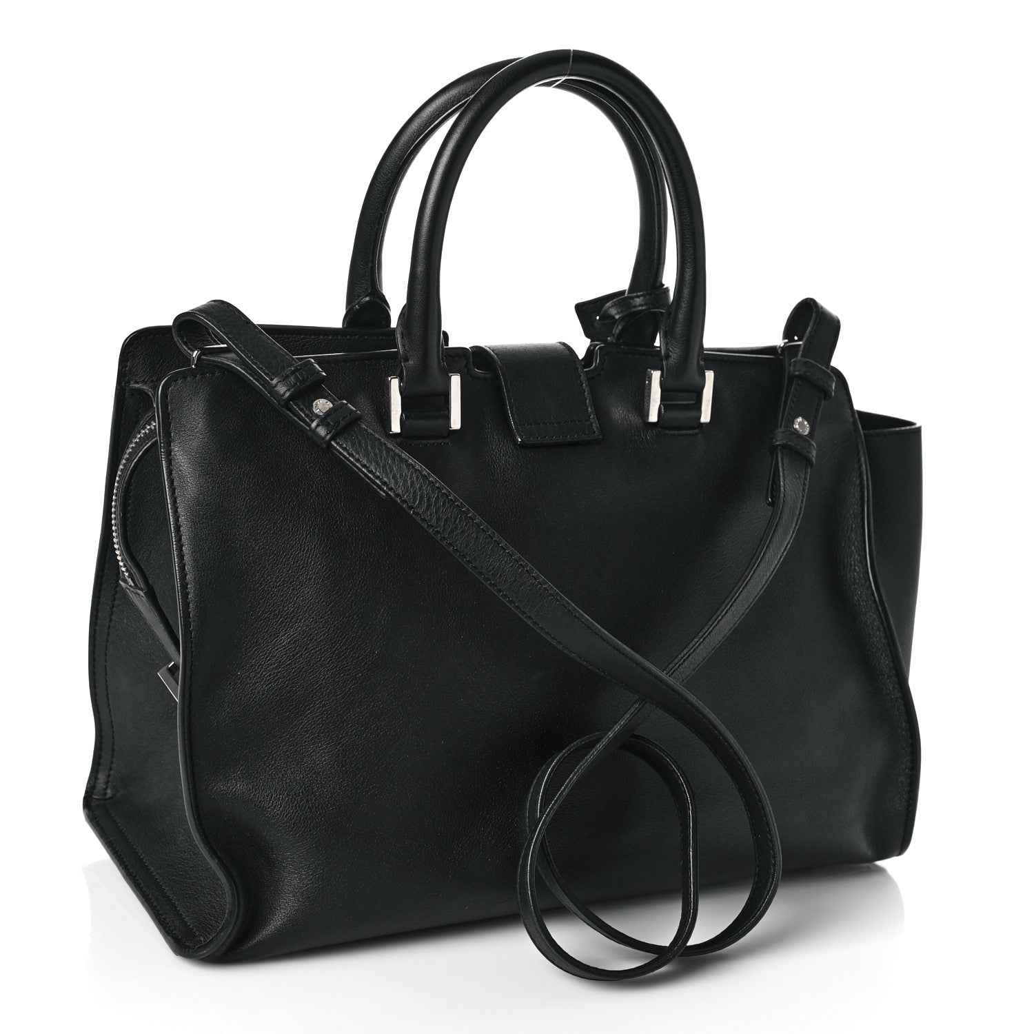 Saint Laurent Smooth Calfskin Small Monogram Cabas Black 3 of 9