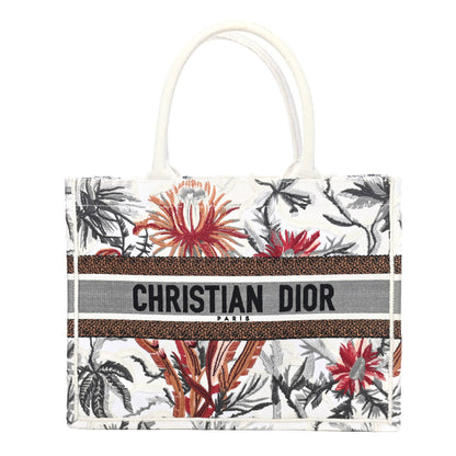 Christian Dior Canvas Embroidered Medium Camouflage Flowers Book Tote Latte Multicolor 1 of 4