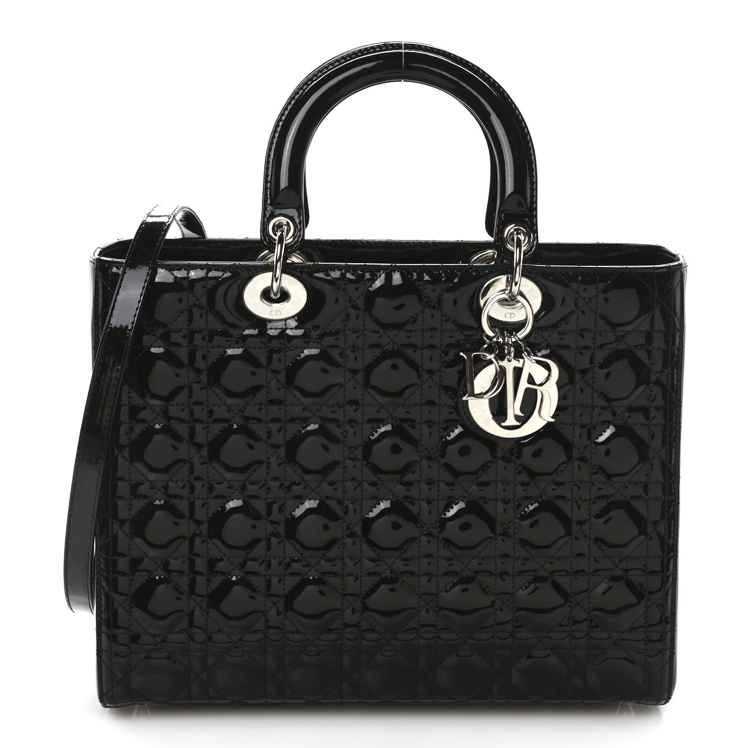 Christian Dior Patent Cannage Large Lady Dior Black 1 of 11