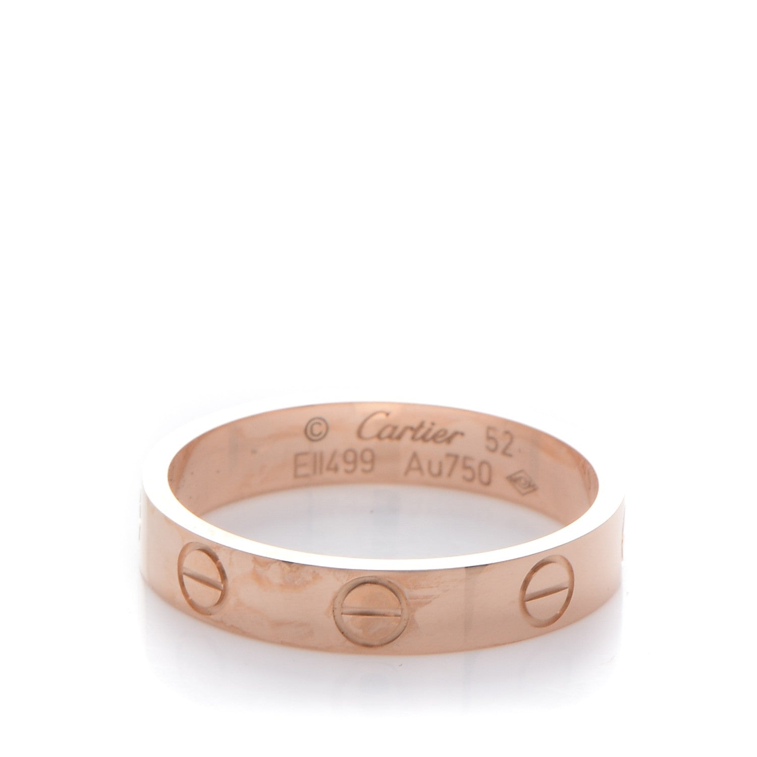 Cartier 18K Pink Gold 4mm LOVE Wedding Band Ring 52 6 1 of 6