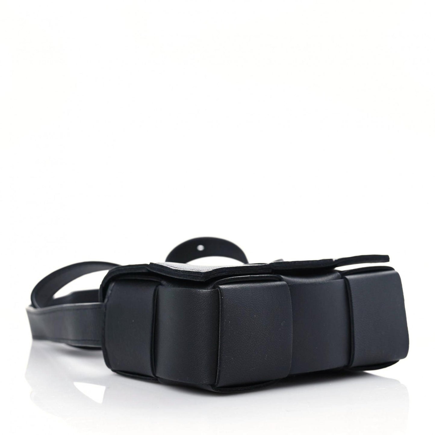 Lambskin Maxi Intrecciato Extra Mini Cassette Crossbody Bag Black