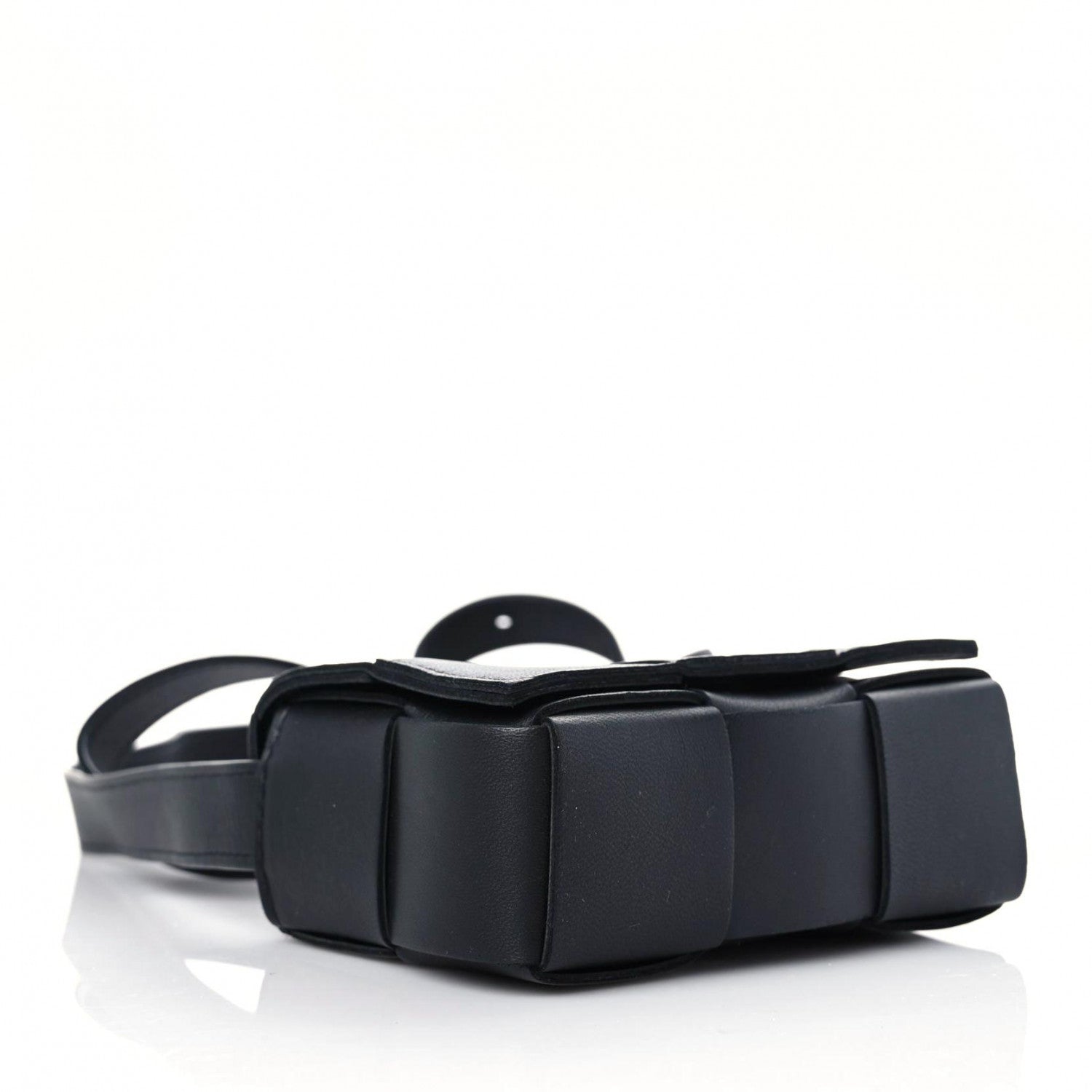 Bottega Veneta Lambskin Maxi Intrecciato Extra Mini Cassette Crossbody Bag Black 4 of 8