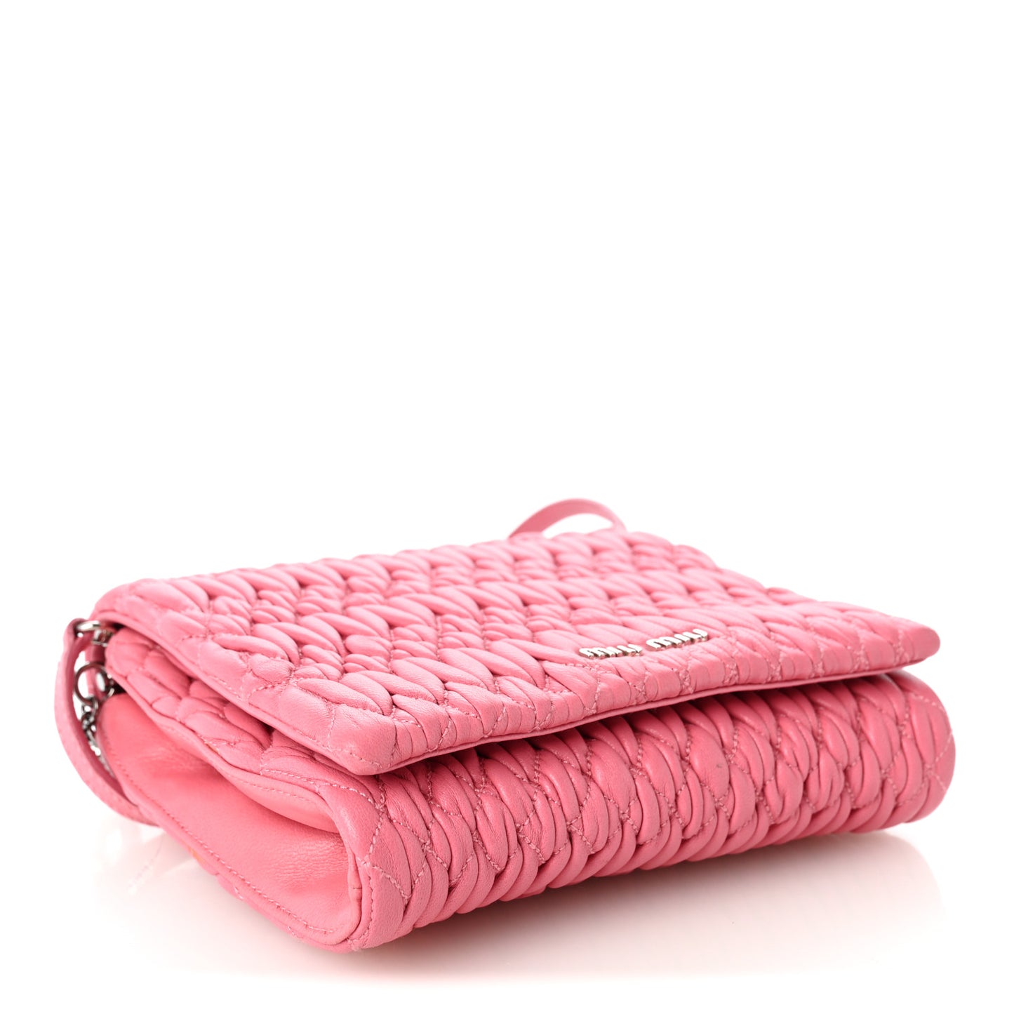 Nappa Matelasse Crystal Flap Clutch Pink