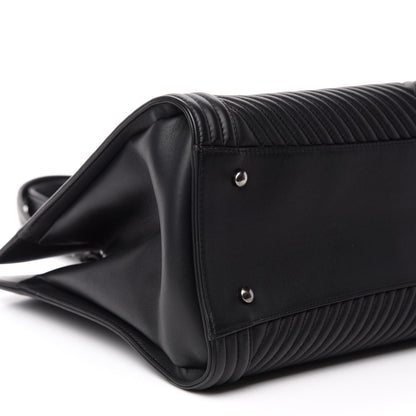 Chanel Calfskin Chevron Quilted Boy Shopping Tote Black 6 of 11