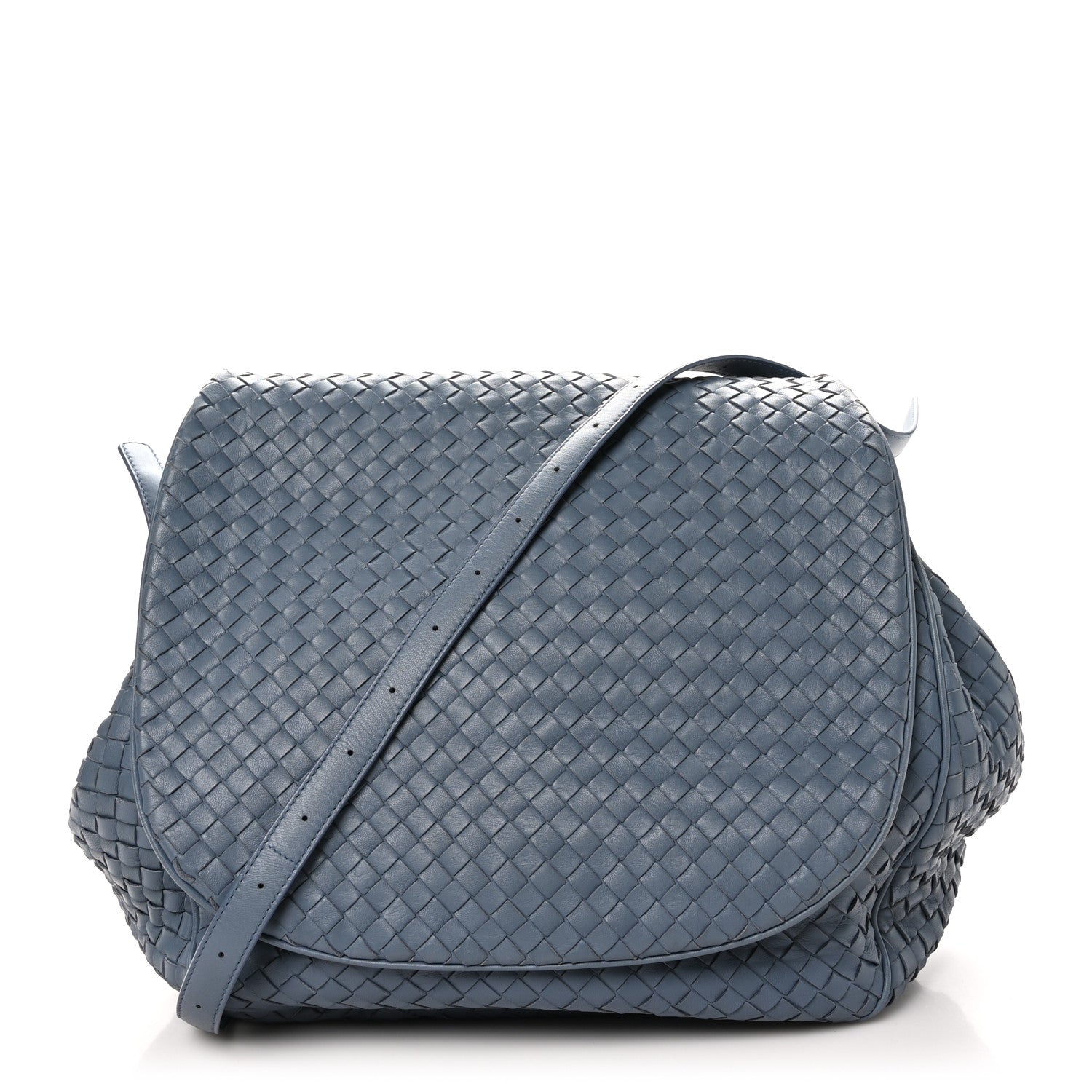Bottega Veneta Nappa Intrecciato Messenger Bag Blue 1 of 10