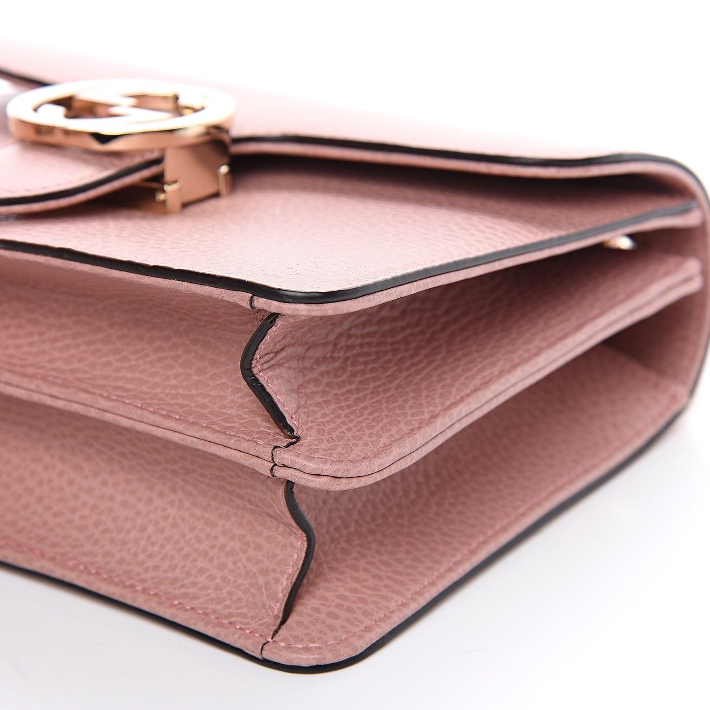 Dollar Calfskin Small Interlocking G Shoulder Bag Soft Pink
