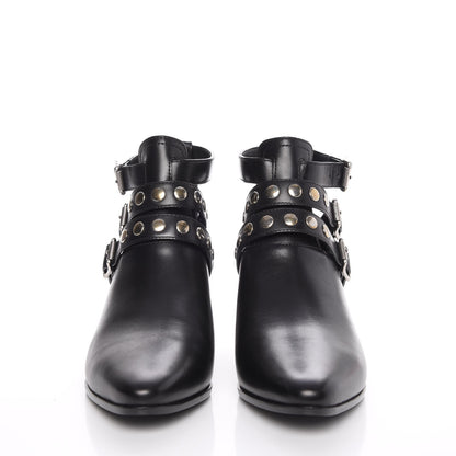 Saint Laurent Calfskin Rock Rivet Stud Booties 36.5 Black 2 of 9