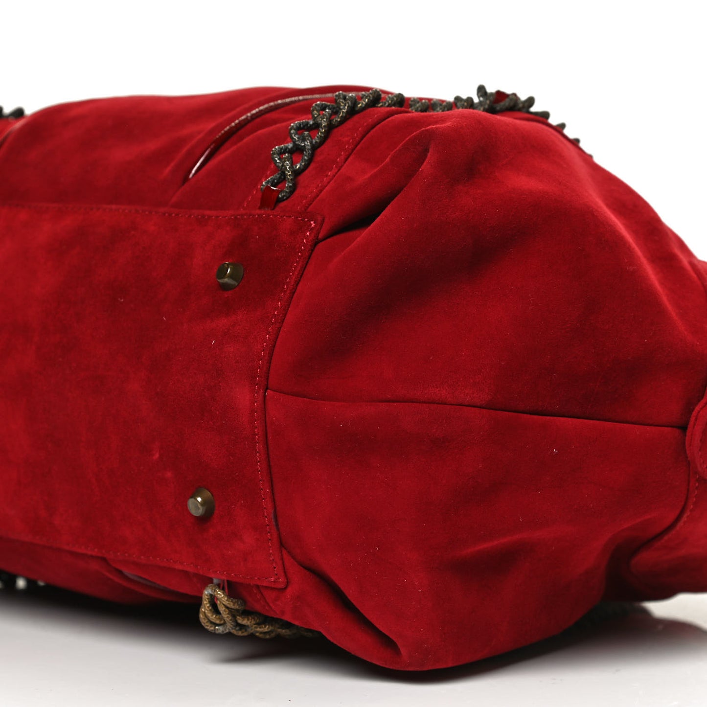 Suede Chain Shoulder Bag Red