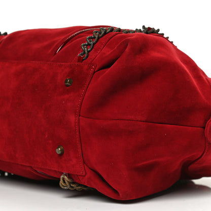 Christian Louboutin Suede Chain Shoulder Bag Red 8 of 10