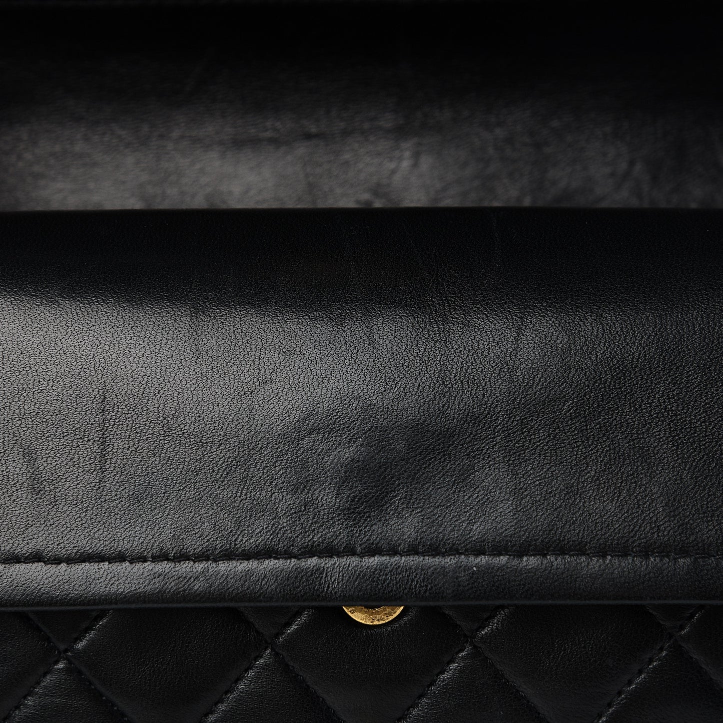 Lambskin Quilted Medium Double Flap Black