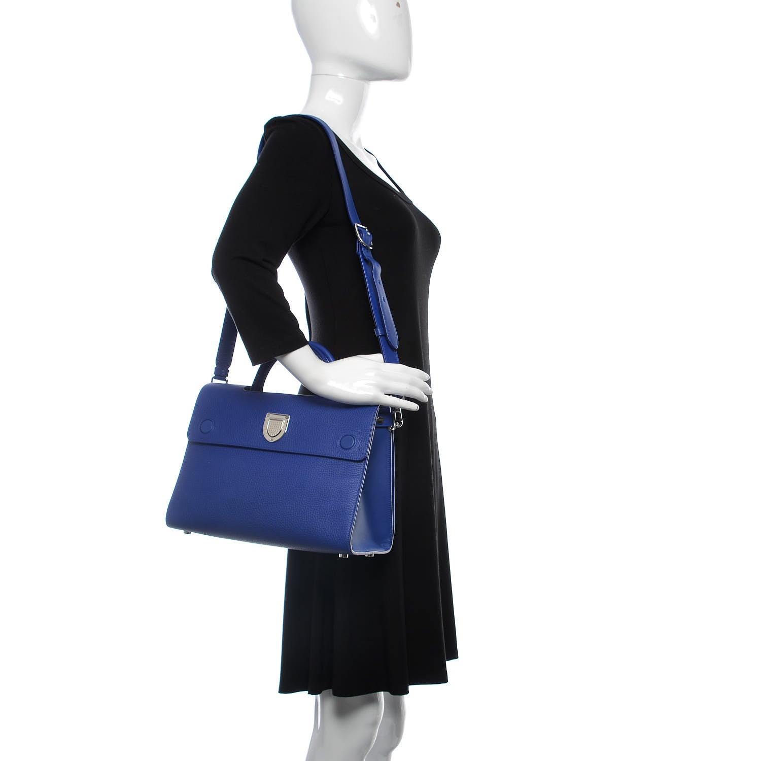 Christian Dior Bullcalf Medium Diorever Flap Yves Klein Blue 2 of 19