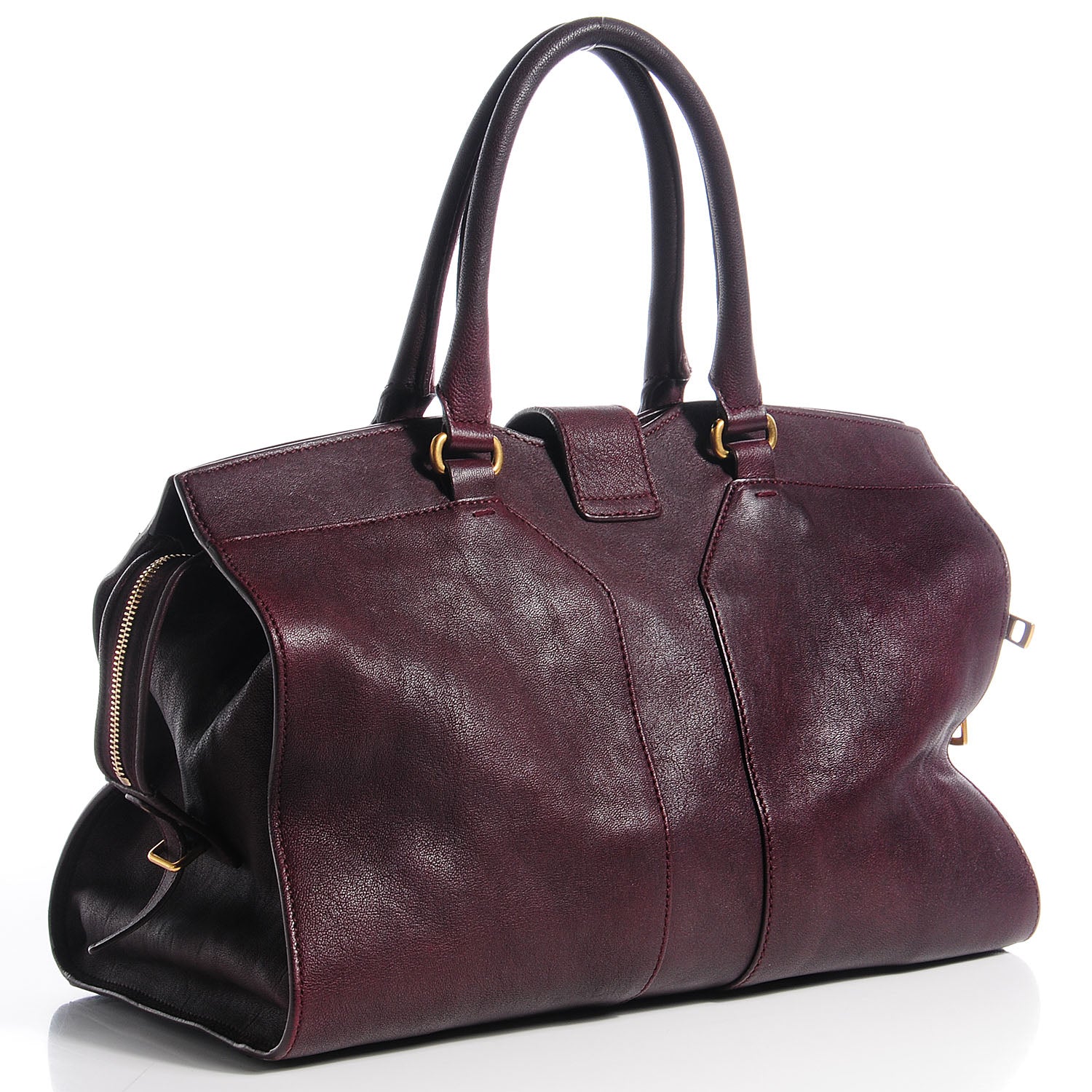 Saint Laurent Sheepskin Medium Cabas ChYc Plum 3 of 9