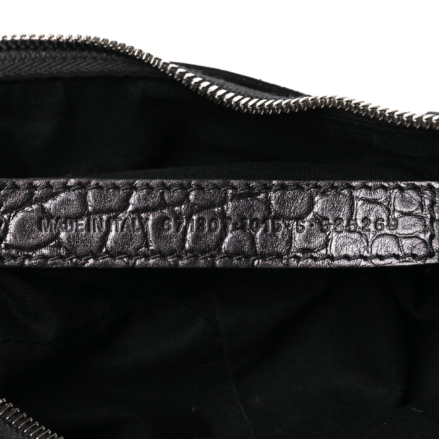 Metallic Calfskin Crocodile Embossed Crystal Small Le Cagole Shoulder Bag Gunmetal