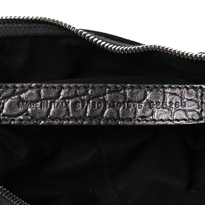 Balenciaga Metallic Calfskin Crocodile Embossed Crystal Small Le Cagole Shoulder Bag Gunmetal 8 of 14