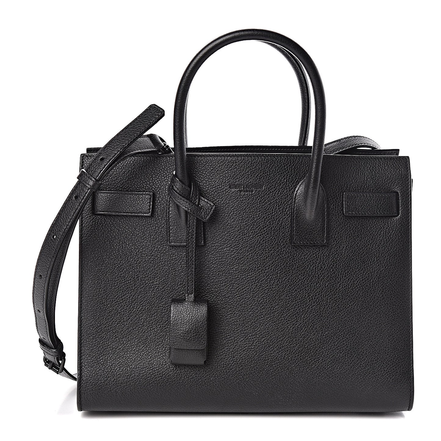 Grained Calfskin Baby Sac De Jour Black