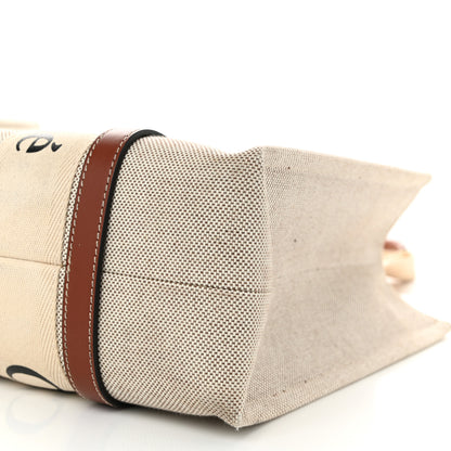 Chloe Cotton Calfskin Medium Woody Ribbon Tote White Brown 10 of 10