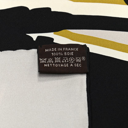 Hermes Silk Brides De Gala Shadow Scarf 90 Beige Ebene Jaune 7 of 8