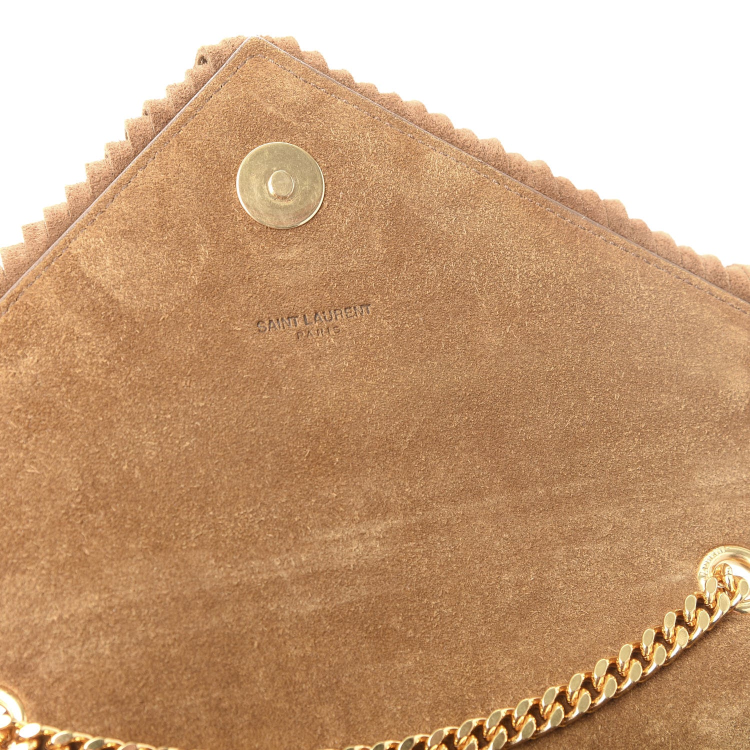 Saint Laurent Suede Fringe Small Monogram Satchel Light Ocre 8 of 9