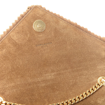Saint Laurent Suede Fringe Small Monogram Satchel Light Ocre 8 of 9