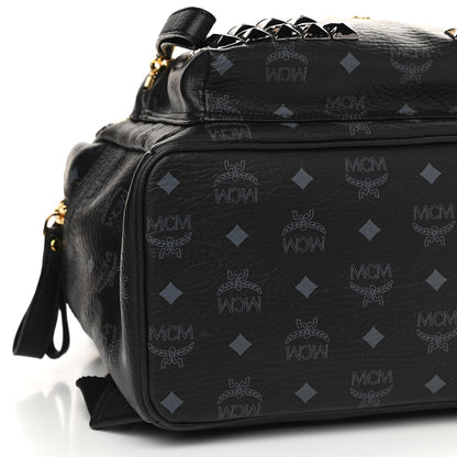 MCM Visetos Studded Medium Stark M Backpack Black 8 of 9