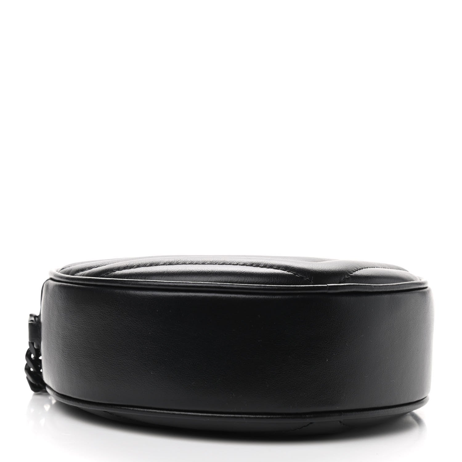 Saint Laurent Calfskin Matelasse Chevron Round Vinyle Camera Bag Black 4 of 8