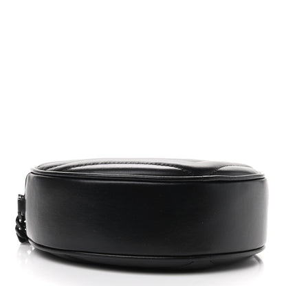 Saint Laurent Calfskin Matelasse Chevron Round Vinyle Camera Bag Black 4 of 8