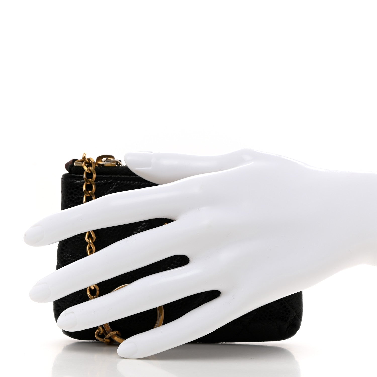 Chanel Caviar Quilted Zipped Key Holder Case Black 2 of 8