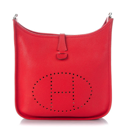 Hermes Taurillon Clemence Evelyne III PM Rouge Garance 1 of 10