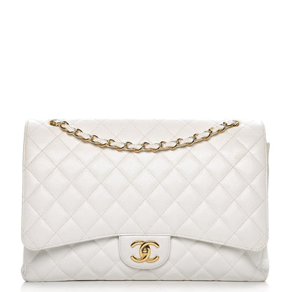 Chanel Caviar Quilted Maxi Double Flap White 1 of 16