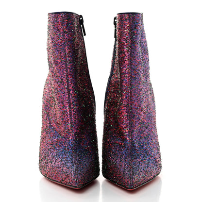 Christian Louboutin Satin So Kate Starlight Booty 100 Ankle Boots 38 Purple Multicolor 2 of 8