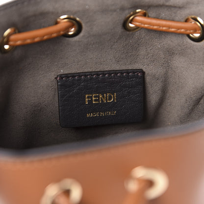 Fendi Vitello King F is Fendi Logo Embossed Mini Mon Tresor Bucket Bag Cuoio 9 of 11