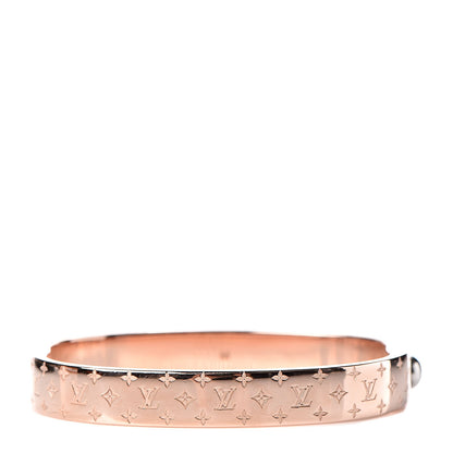 Louis Vuitton Brass Monogram Nanogram Cuff M Pink Gold 3 of 7