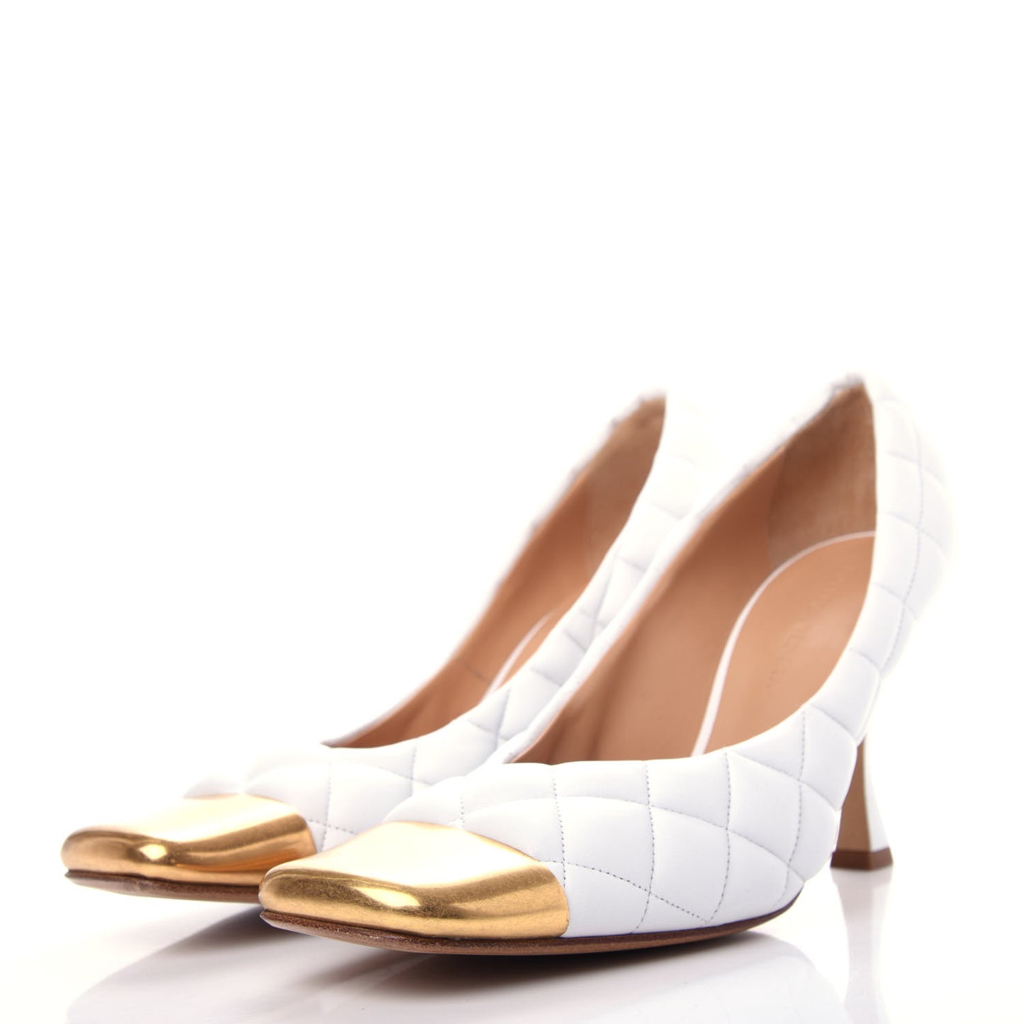 Nappa Matelasse Captoe Pumps 39 Optic White