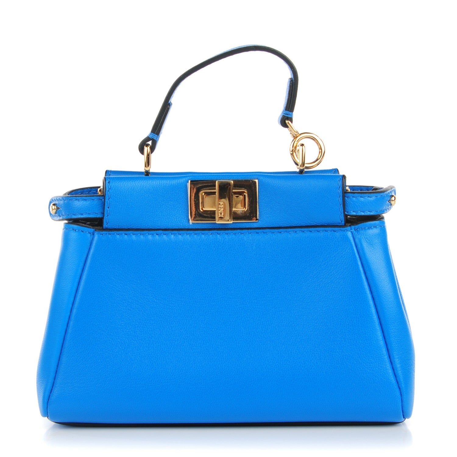 Fendi Shiny Nappa Micro Peekaboo Iconic Satchel Blue Royal 1 of 8