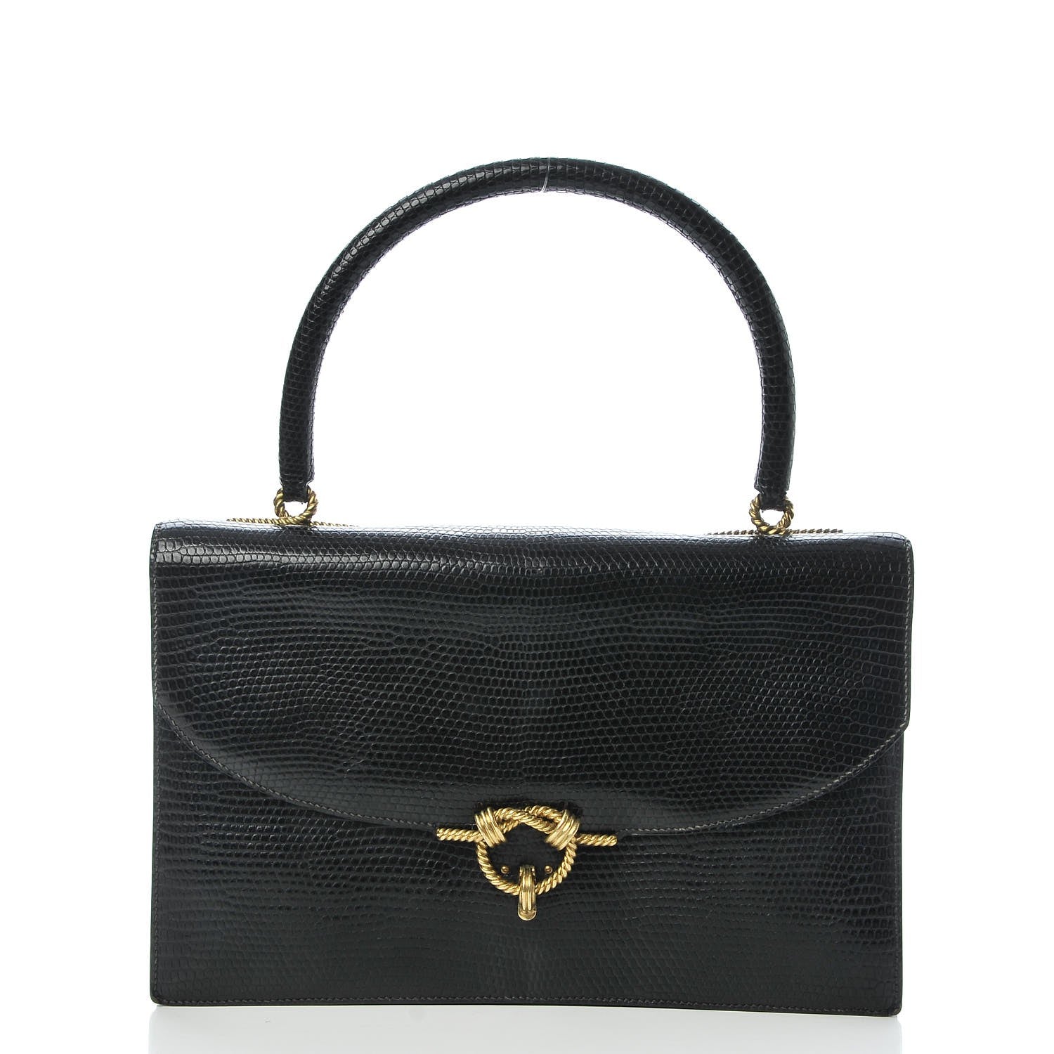 Hermes Lizard Sac Cordeliere Black 1 of 22