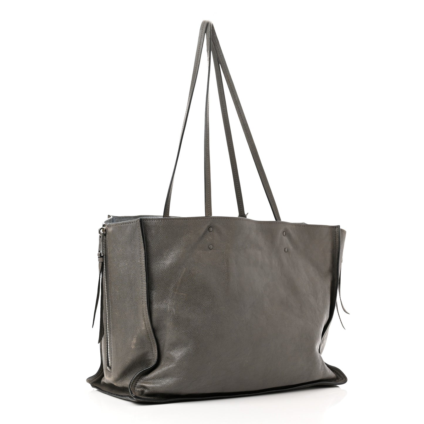 Glace Calfskin Etiquette Shopping Bag Marine Astrale