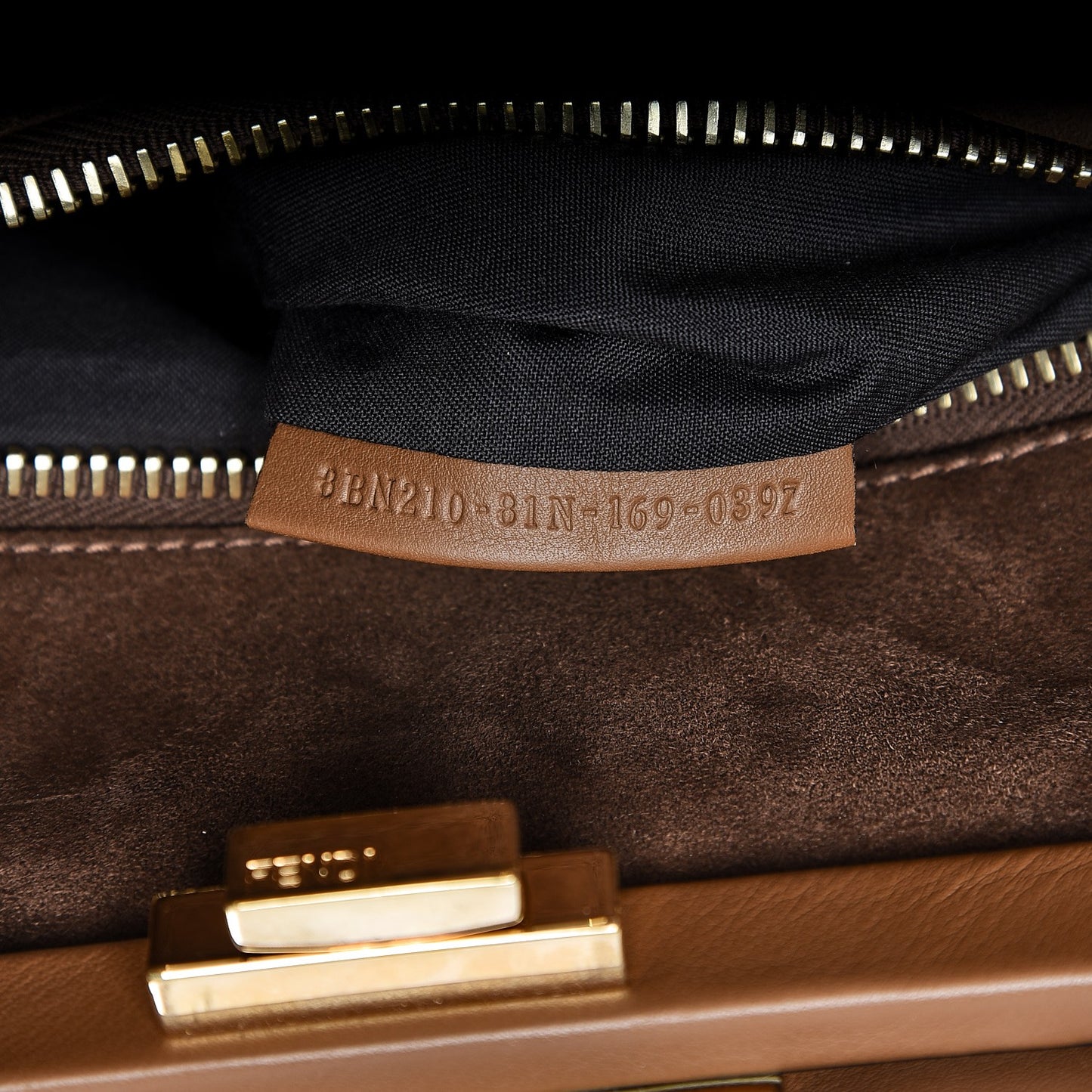 Calfskin Lace Up Large Peekaboo Iconic Satchel Cognac