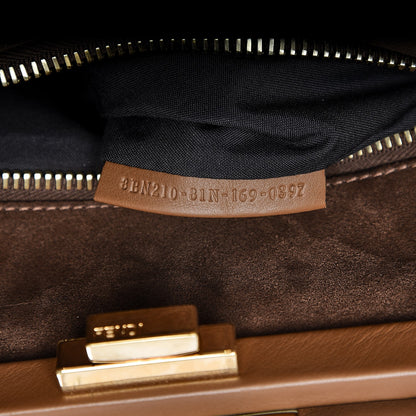 Fendi Calfskin Lace Up Large Peekaboo Iconic Satchel Cognac 10 of 10