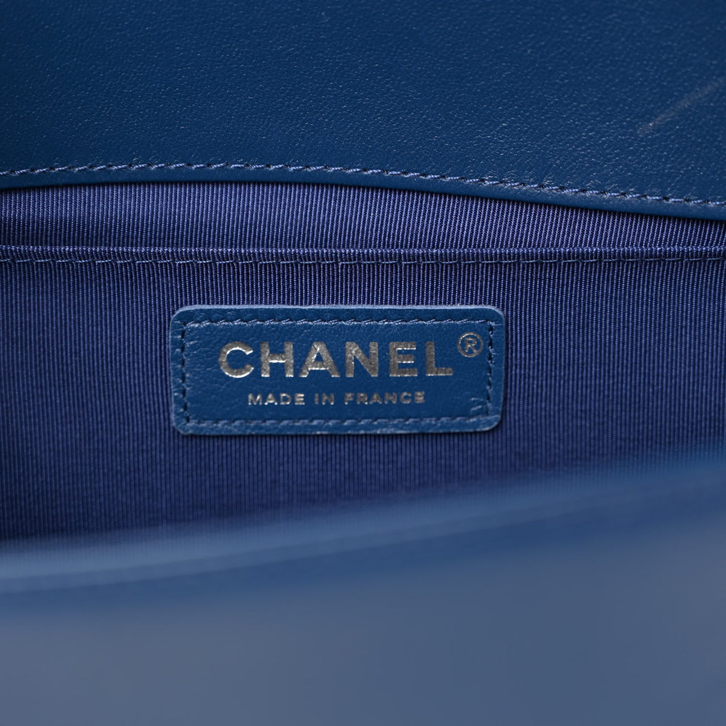 Lambskin Quilted Medium Boy Flap Blue