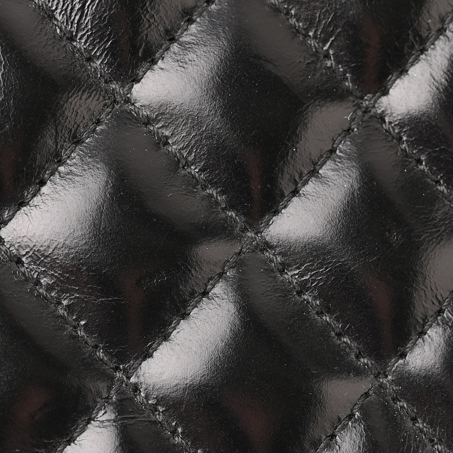 Glazed Calfskin Quilted Medium Chain Around Boy Flap Black