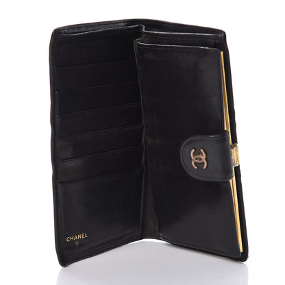 Chanel Lambskin Diamond Stitched French Wallet Black 5 of 9