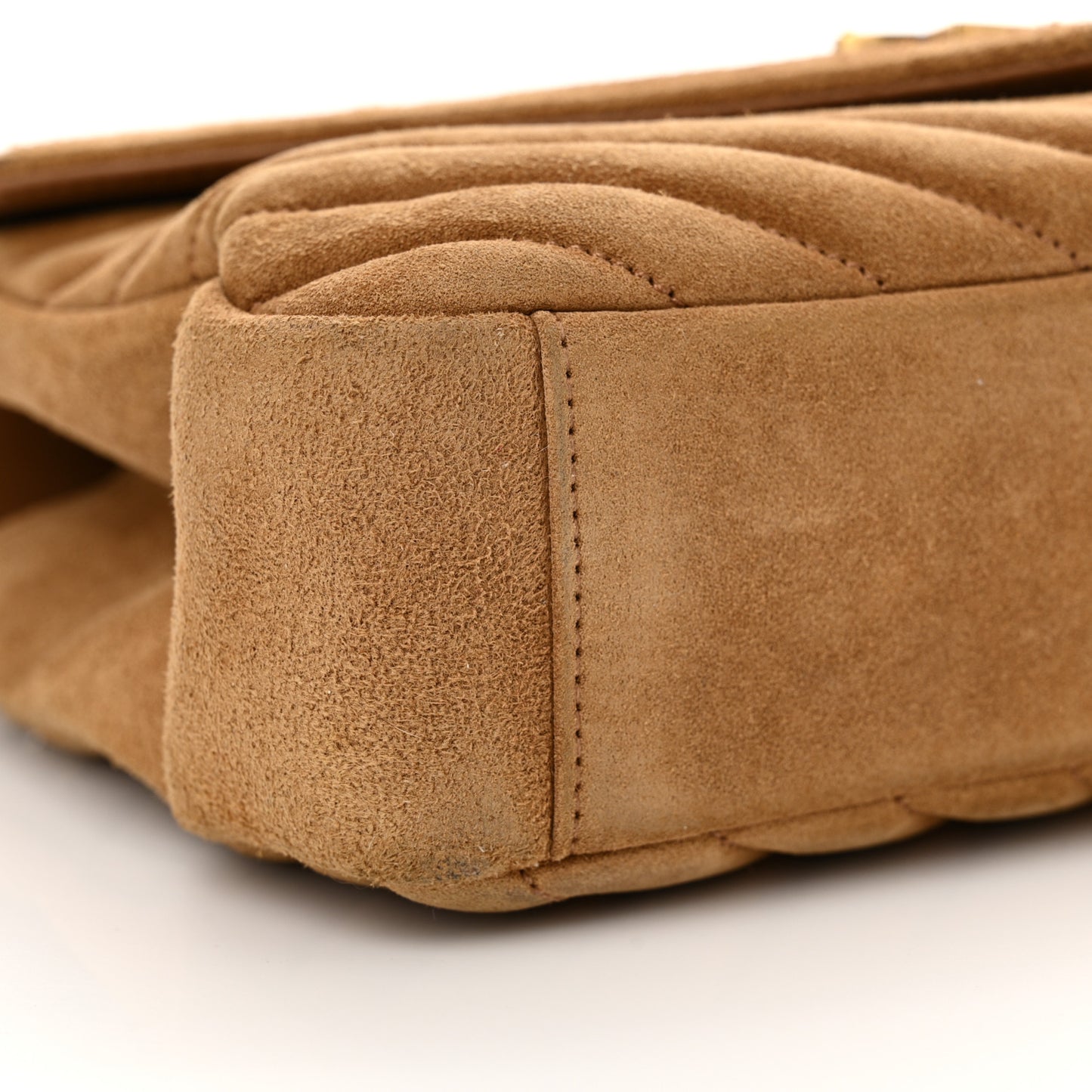 Suede Matelasse Chevron Monogram Medium College Bag Cinnamon