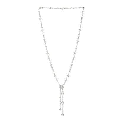 Tiffany Platinum Diamond Circlet Double Drop Necklace 3 of 5