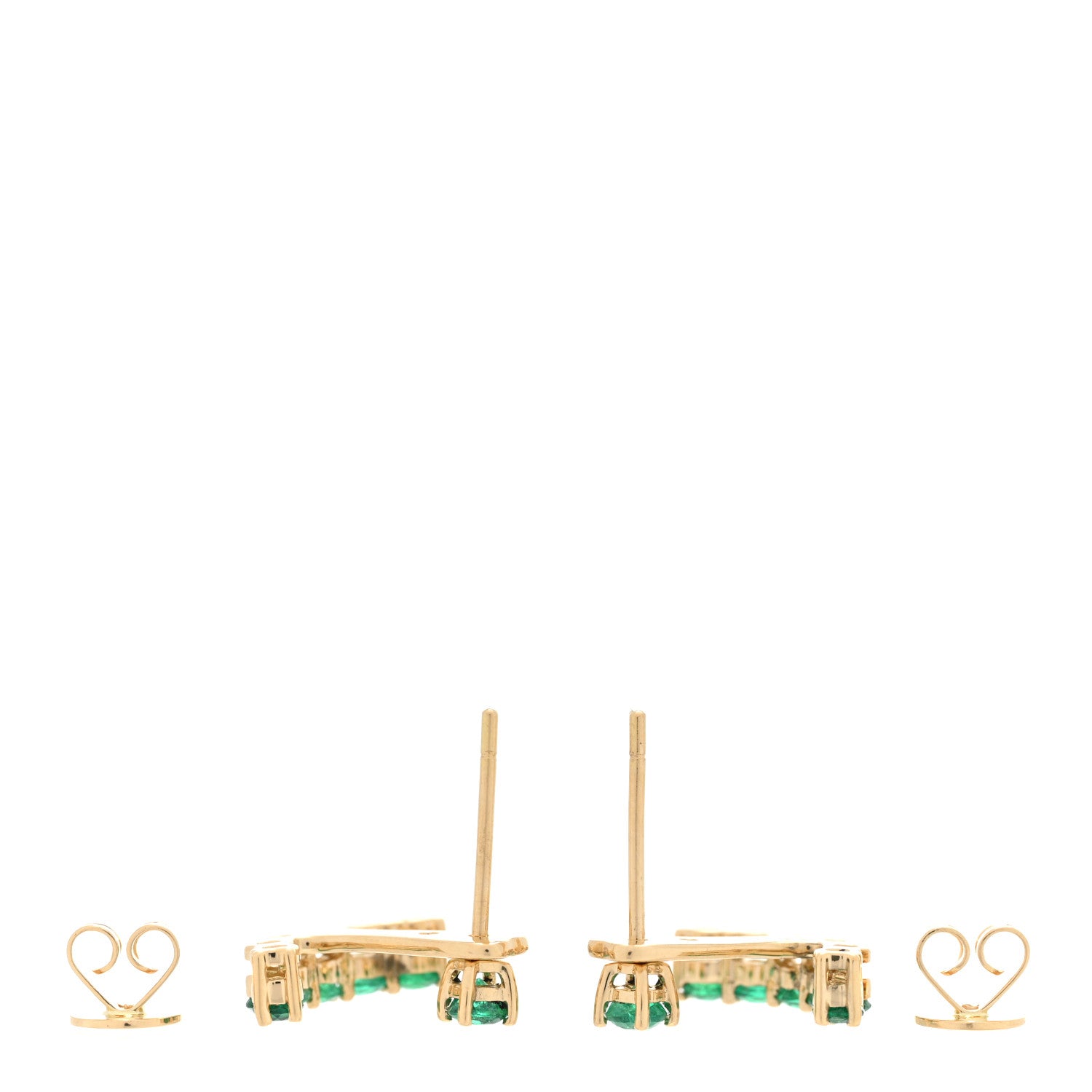 Anita Ko 18K Yellow Gold Emerald Ear Jacket Stud Earrings 3 of 6