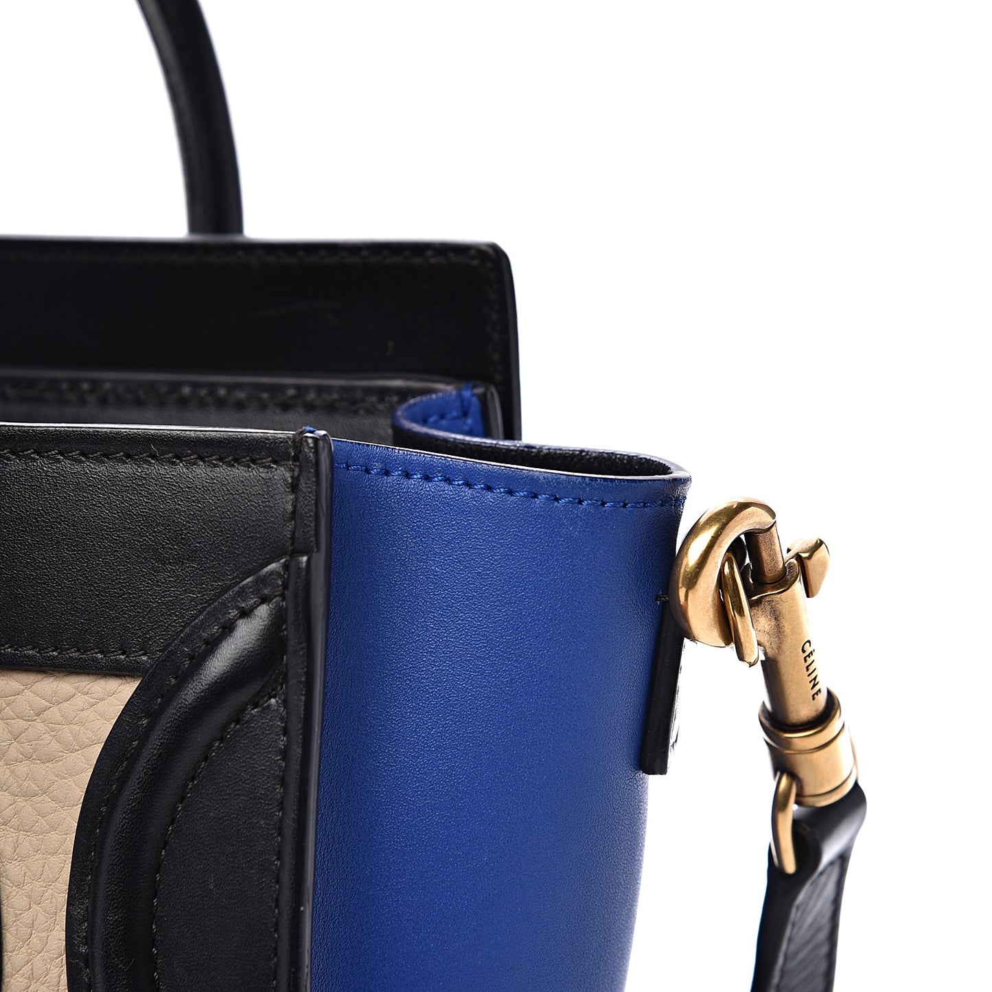 Elephant Calfskin Nano Tri-Color Luggage Beige