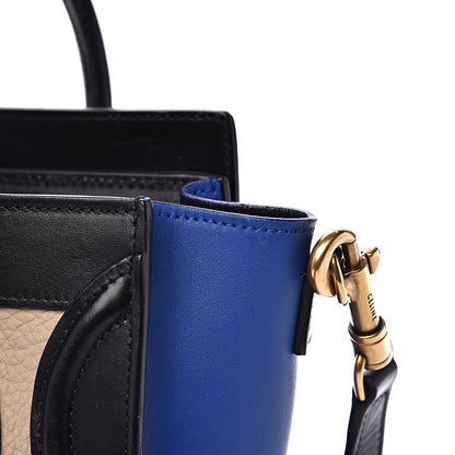 Celine Elephant Calfskin Nano Tri-Color Luggage Beige 10 of 13