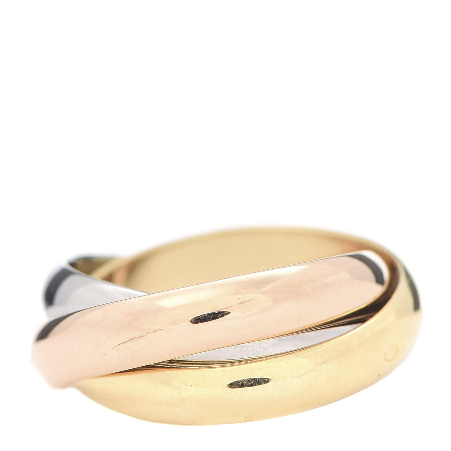 18K Pink Yellow White Gold Classic Trinity Ring 51 5.75