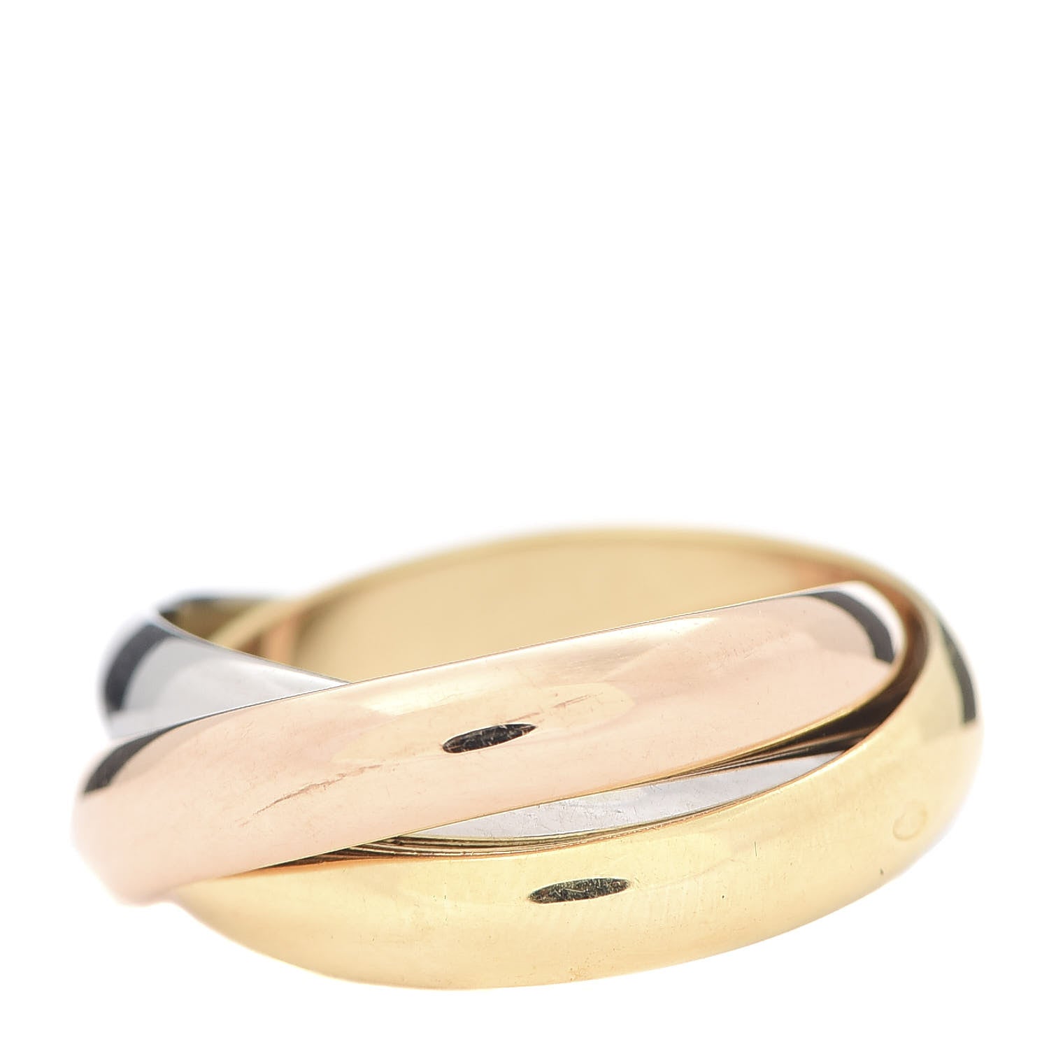 Cartier 18K Pink Yellow White Gold Classic Trinity Ring 51 5.75 3 of 6