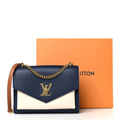 Louis Vuitton Soft Calfskin Mylockme Chain Bag BB Navy 9 of 9